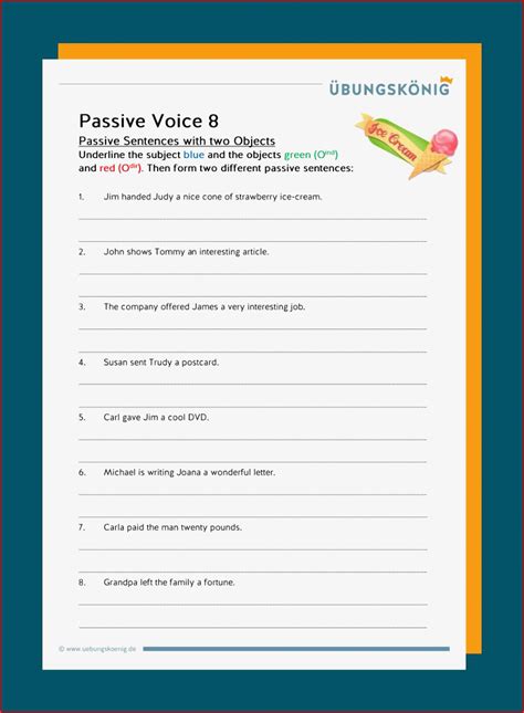 passive voice englisch übungen